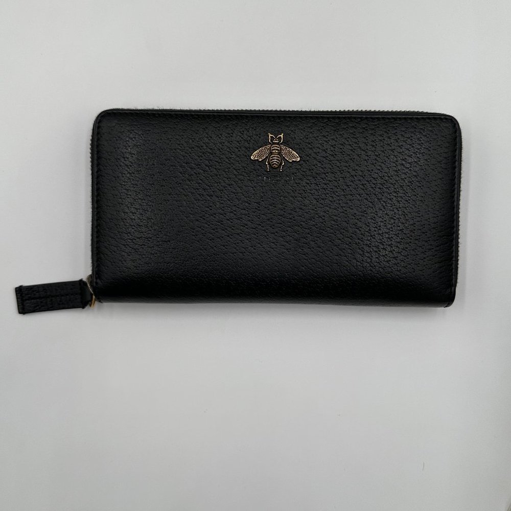 π₯GUCCI ANIMALIER LEATHER ZIP AROUND WALLET π₯FULL INCLUSIONπ₯ - Picture 2 of 14